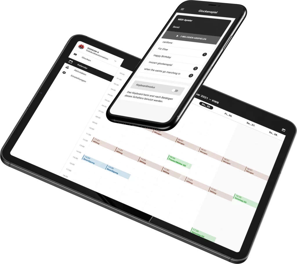 SIGNUM 2 IoT App auf Smartphone und Tablet
