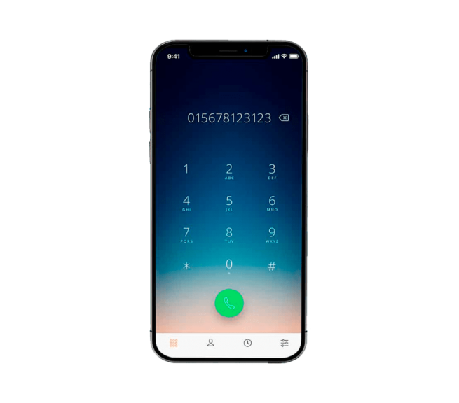 Smartphone mit geöffneter Telefon App