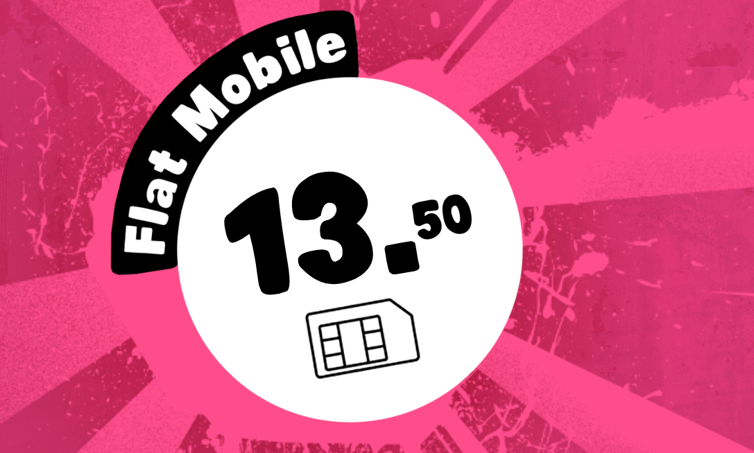 Flat Mobile – carte SIM avec 30 jours d'Internet et de téléphonie illimités en Suisse + 5 Go d'itinérance et 100 minutes de téléphonie UE/USA/UK – Offre pour les employés