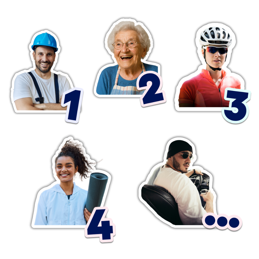 Jusqu'à 15 personnes par groupe
